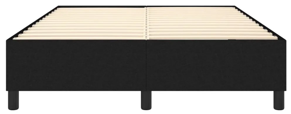 Estrutura de cama sem colchão 140x190 cm tecido preto