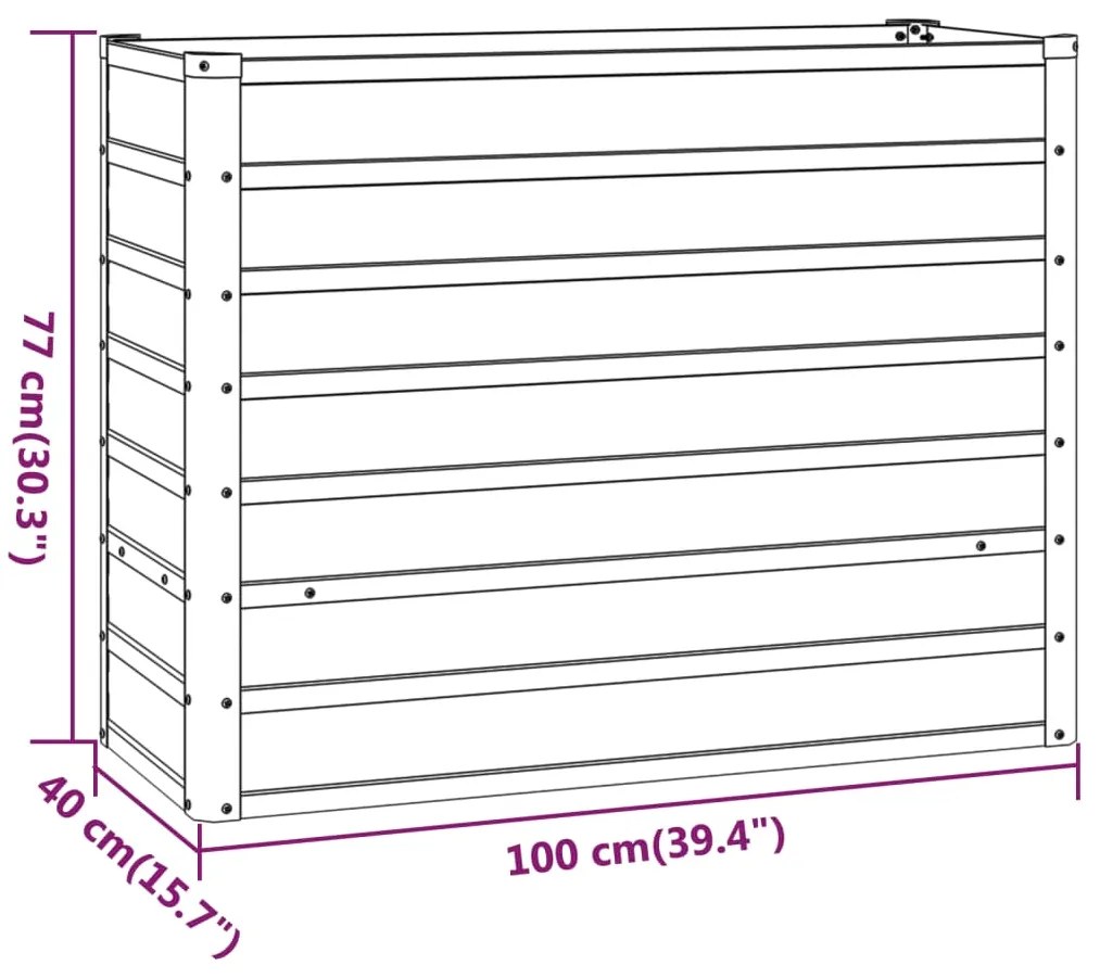 Canteiro de jardim 100x40x77 cm aço corten cor enferrujado