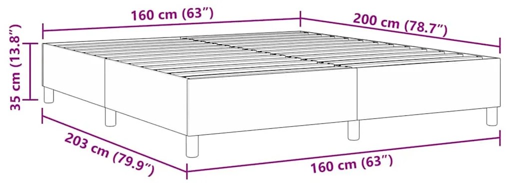 Cama Box VidaXL Creme 160x200 cm Tecido de Veludo Cotelê