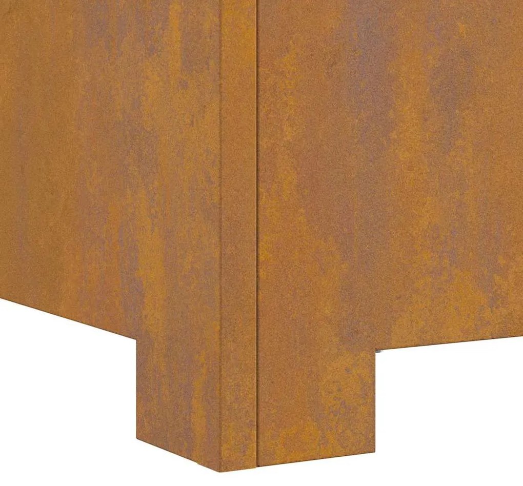 Fogueira vidaXL Quadrada 80x80x40 cm Aço Weathering