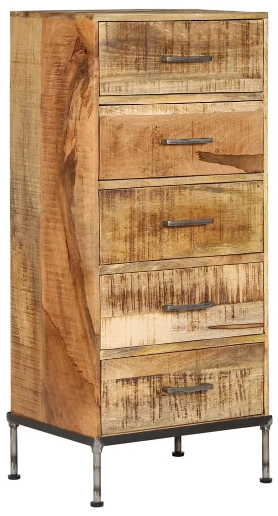 Armário de gavetas 45x35x106 cm madeira de mangueira maciça