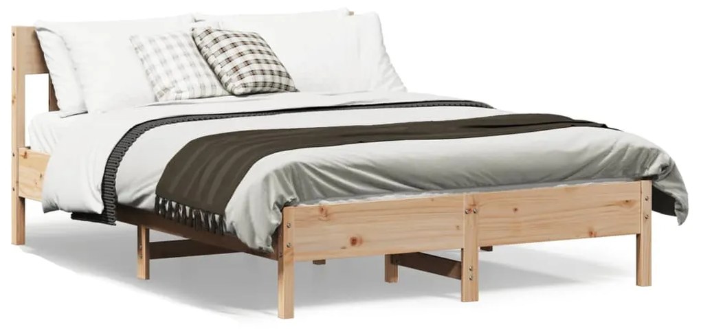 Cama sem colchão 140x200 cm madeira de pinho maciça