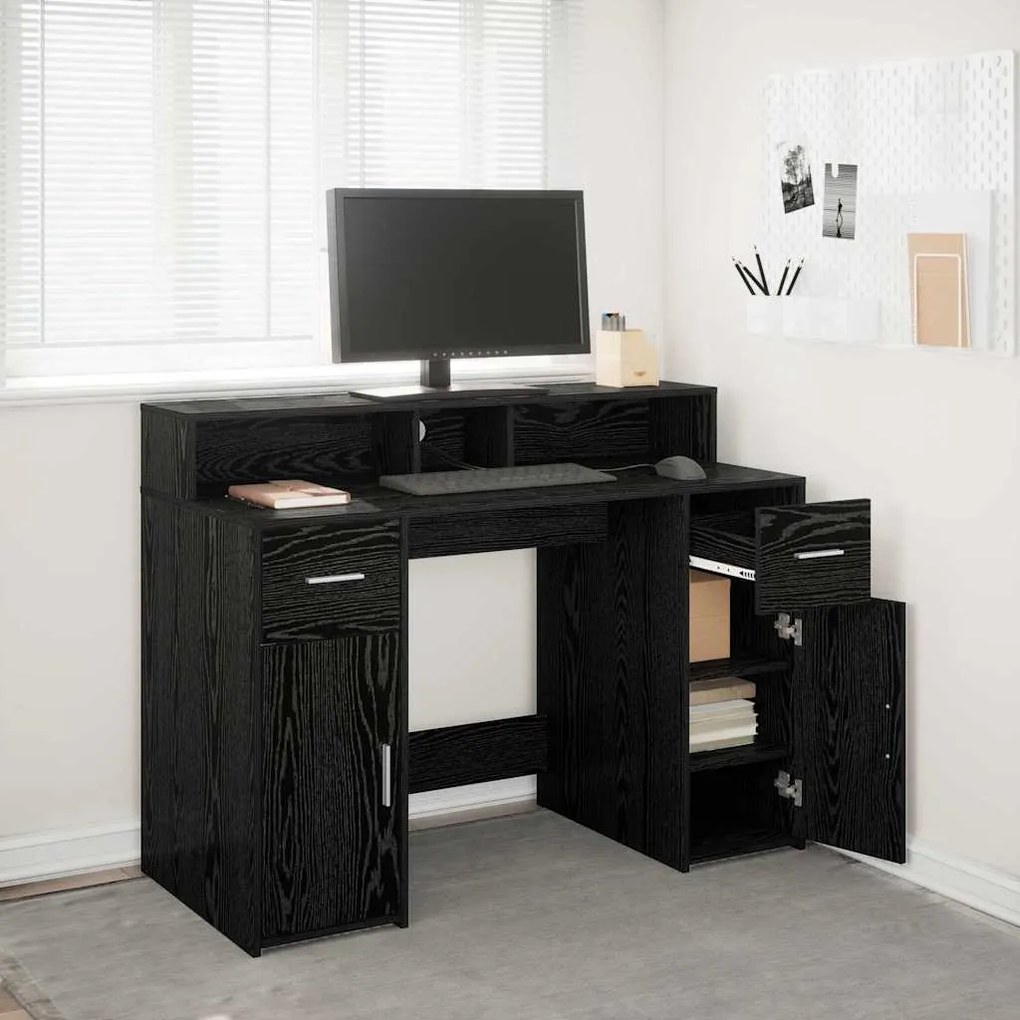 vidaXL Mesa Carvalho Preto 120x55x91 cm Madeira Engenharia