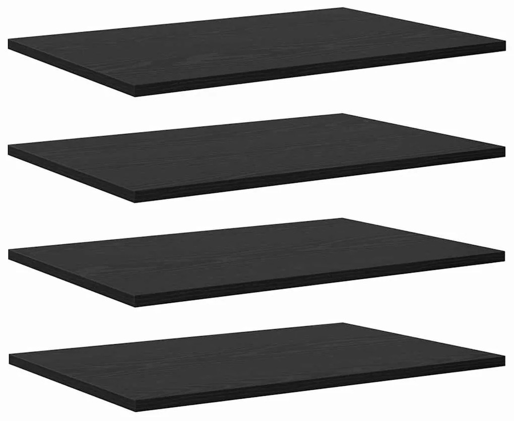 Prancha de Estante para Livros 4 pcs Preto 100 x 40 x 1.5cm