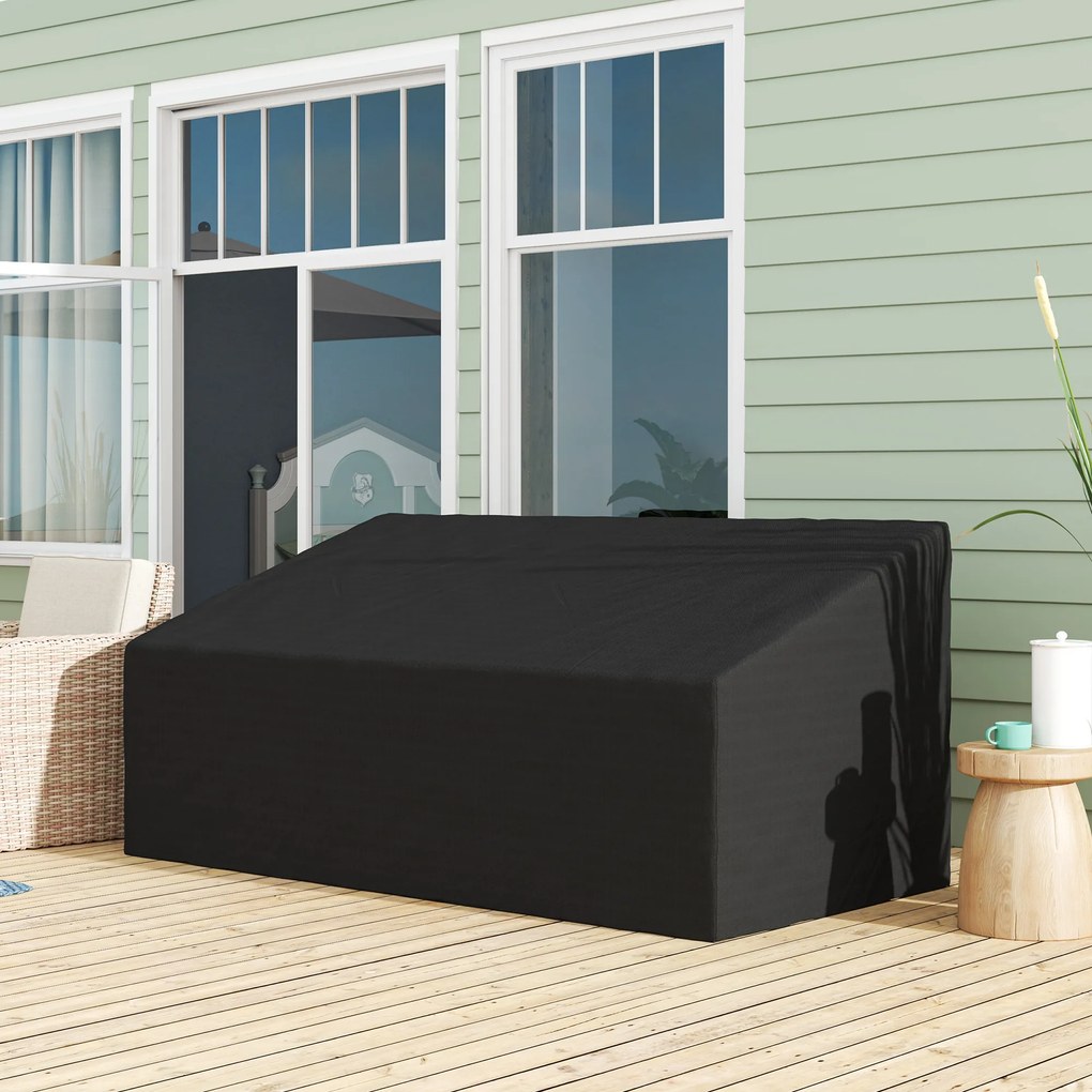 Capa Protetora para Móveis de Jardim 218x111x63-101 cm Cobertura de Móveis de Tecido Oxford 600D Impermeável para Sofás Bancos