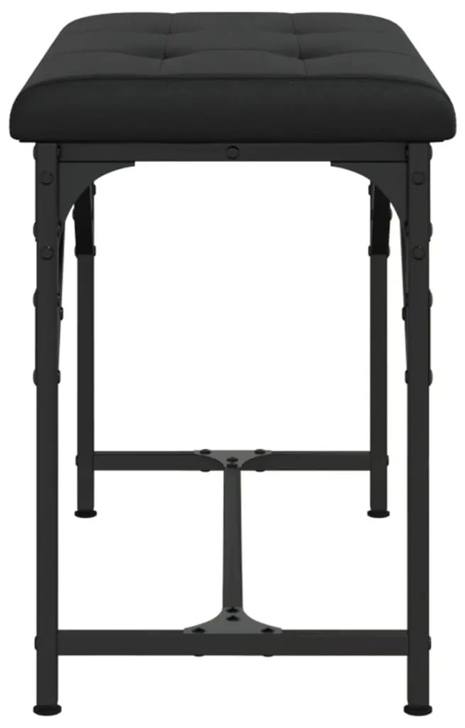 Banco de jantar 62x32x45 cm aço e couro artificial preto