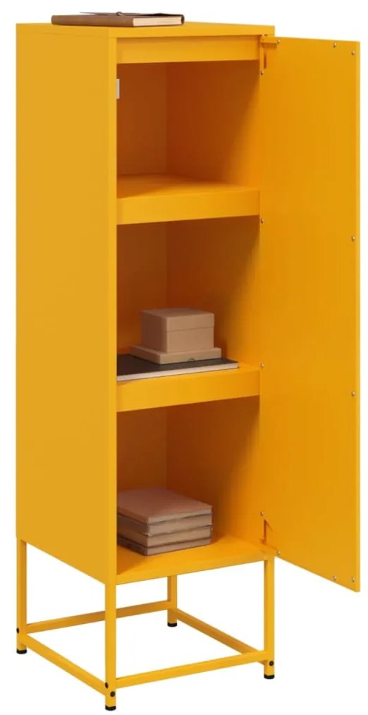 Aparador alto 36x39x123 cm aço amarelo mostarda