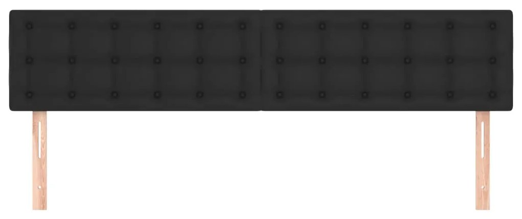 Cabeceira de cama 2 pcs couro artificial 100x5x78/88 cm preto
