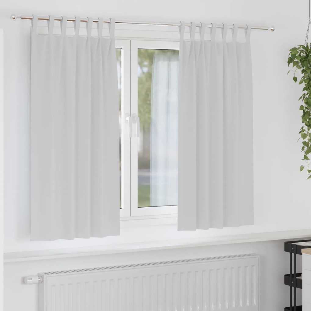vidaXL Cortinas opacas 2 pcs Cinza Claro 175 x 140 cm Poliéster
