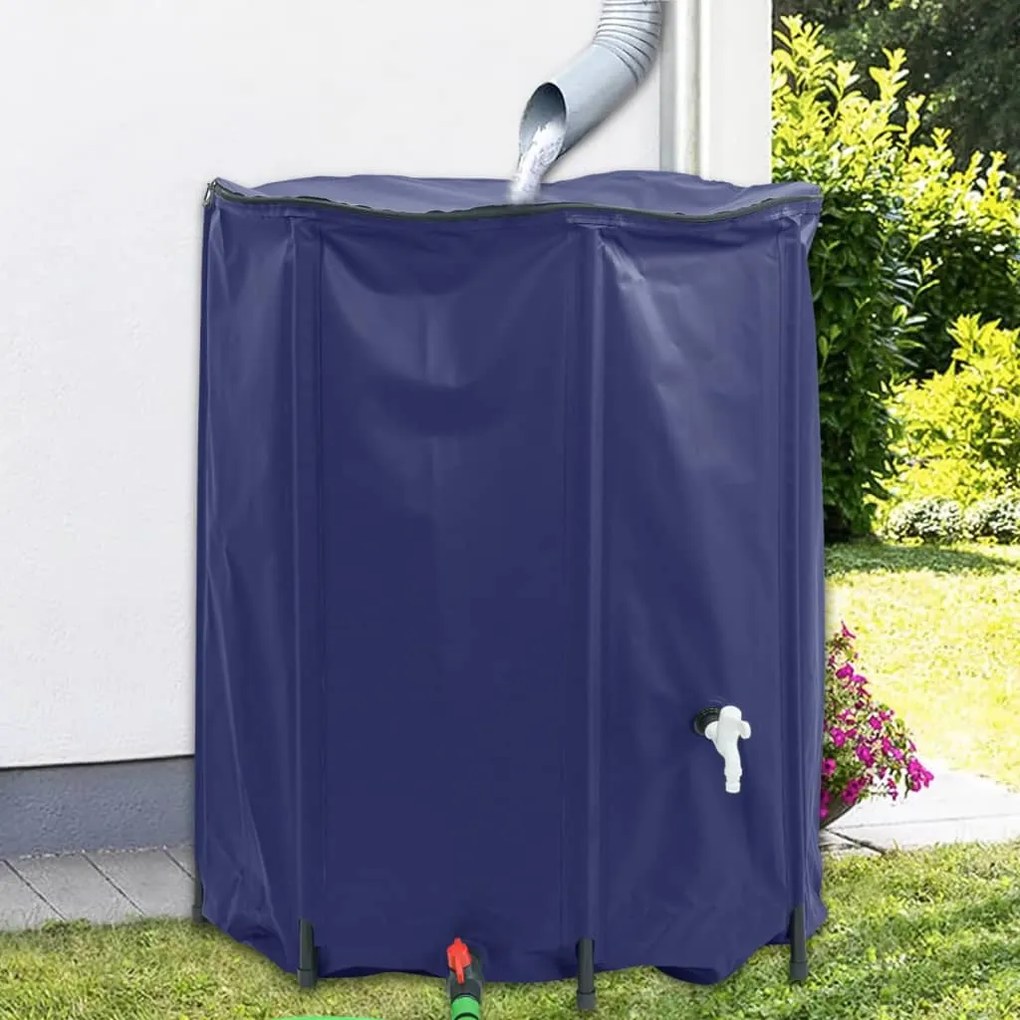 vidaXL Depósito de água dobrável com torneira 1250 L PVC