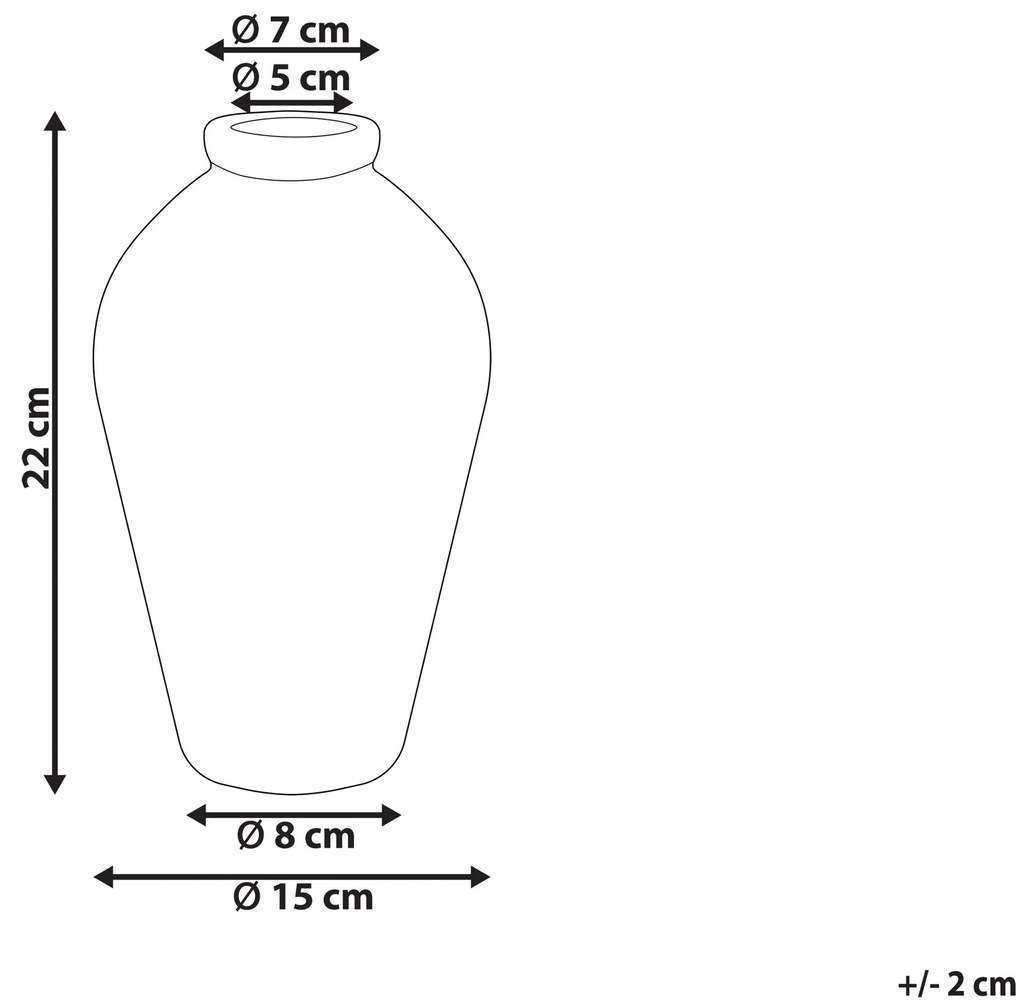 Vaso branco e azul marinho 22 cm MALLIA Beliani