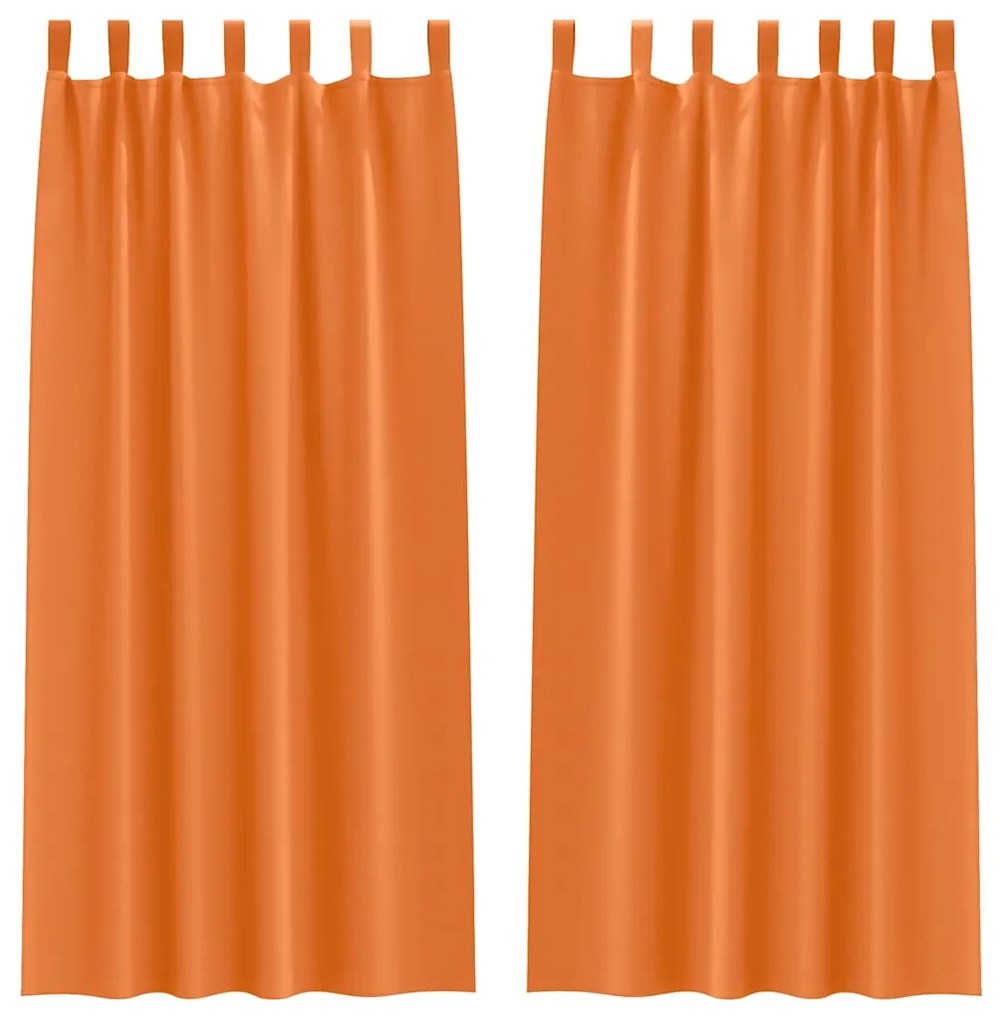 Cortinas 2 pcs Laranja Brilhante 260 x 140 cm Poliéster