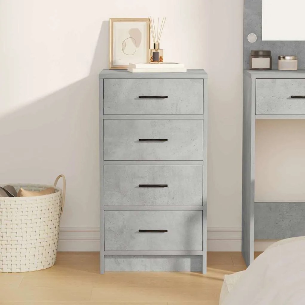 Buffet Cinzento de Concreto 40x41x75 cm Madeira Engenhada