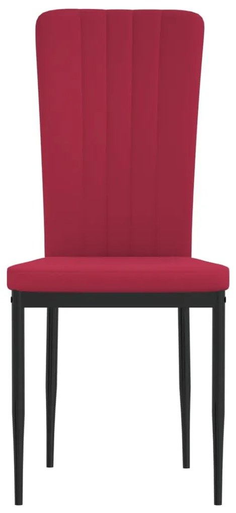 Cadeiras de jantar 2 pcs veludo vermelho tinto