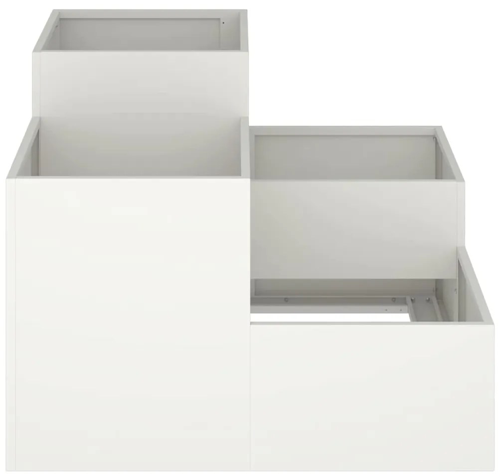 Jardineira vidaXL 80x80x60 cm Aço Branco