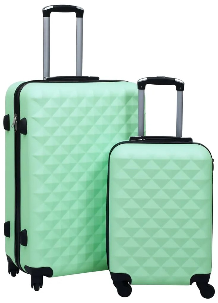Conjunto de tróleis estojo rígido 2 pcs ABS verde hortelã