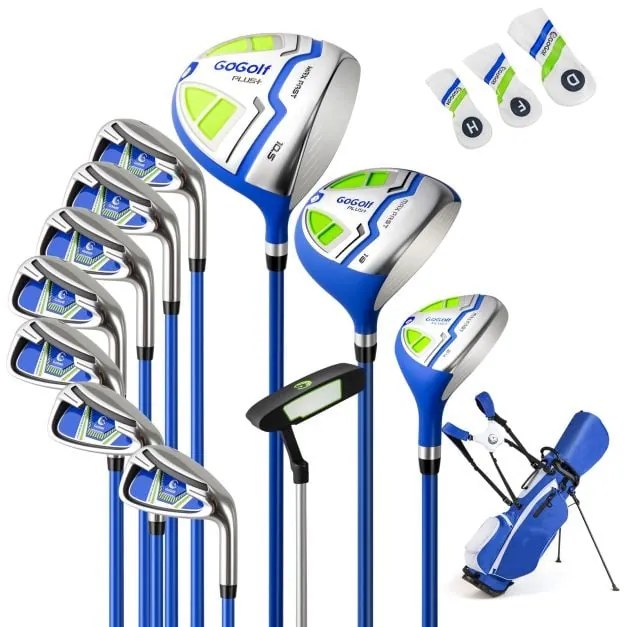 Conjunto completo de tacos de golfe de 15 peças com bolsa de golfe e capa de chuva branca