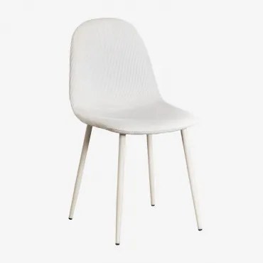 Glamm Estofada Cadeira De Jantar Beige Creme & Bombazina Crema Linho & Bombazina - Sklum