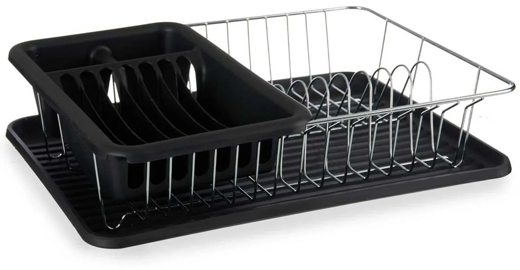 Escorredor de Louça Preto Metal Plástico 43,5 x 11 x 33,5 cm (4 Unidades)