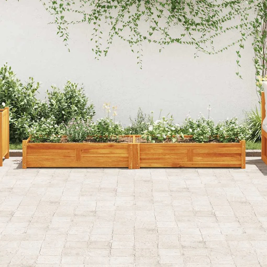 Canteiro elevado de jardim 200x50x25 cm madeira de acácia