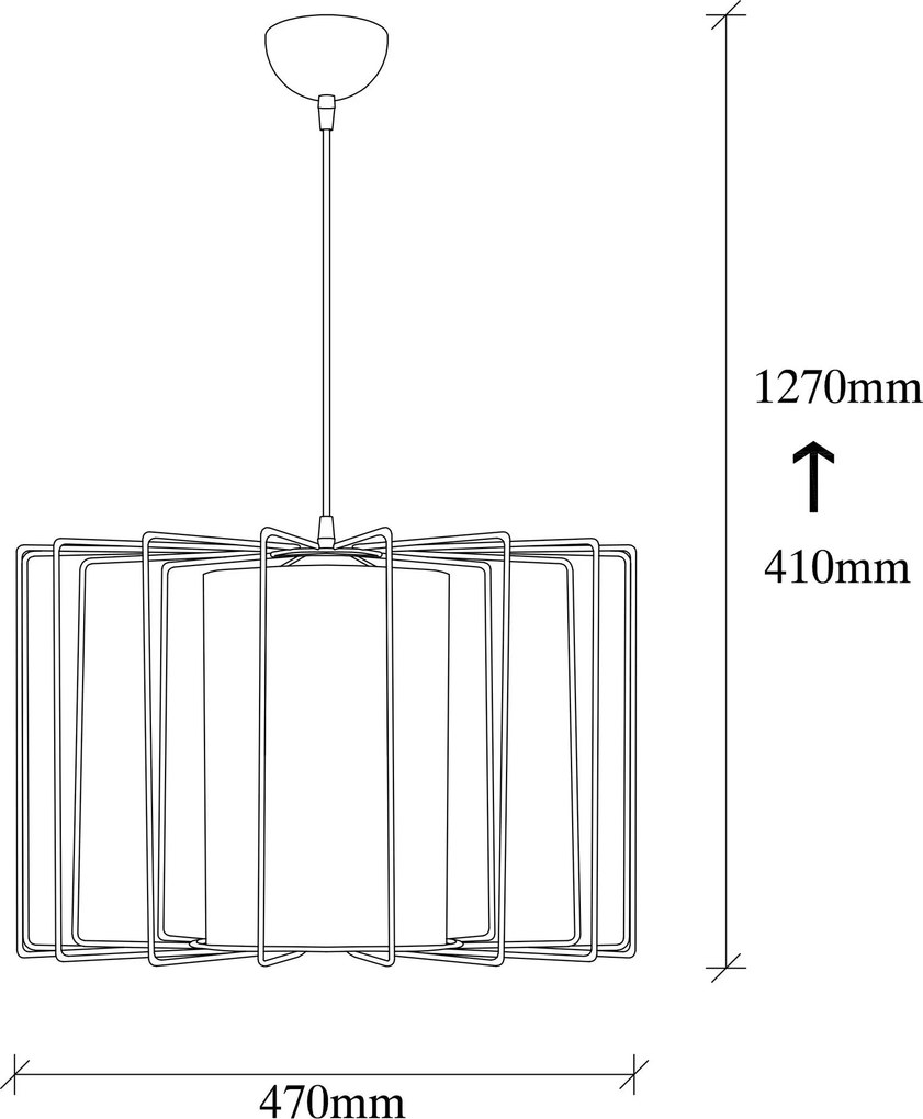 Candeeiro Tel – Preto e Branco – 47 cm