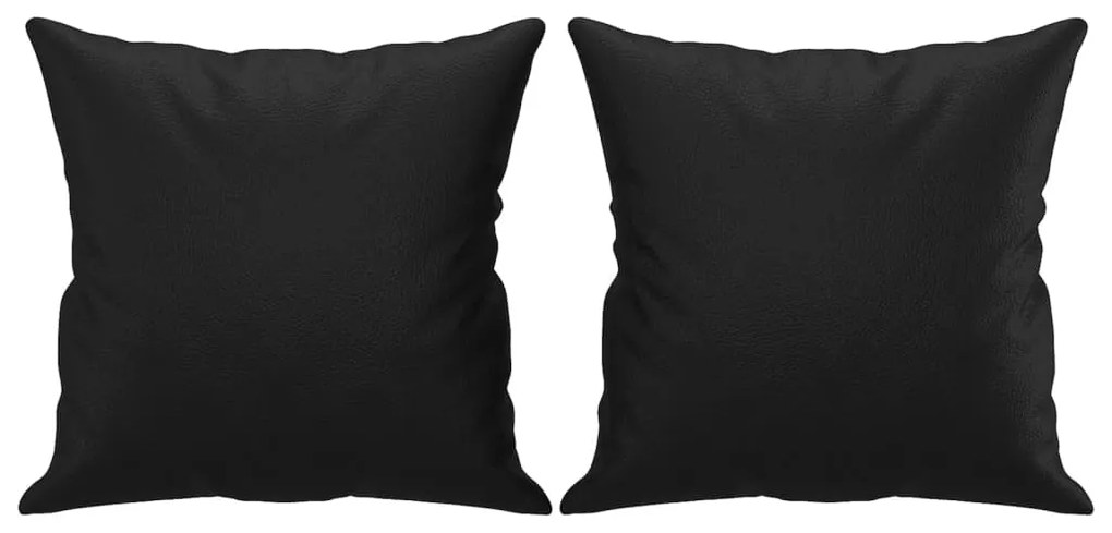 Sofá 2 lugares + almofadas decoração 140 cm couro artif. preto