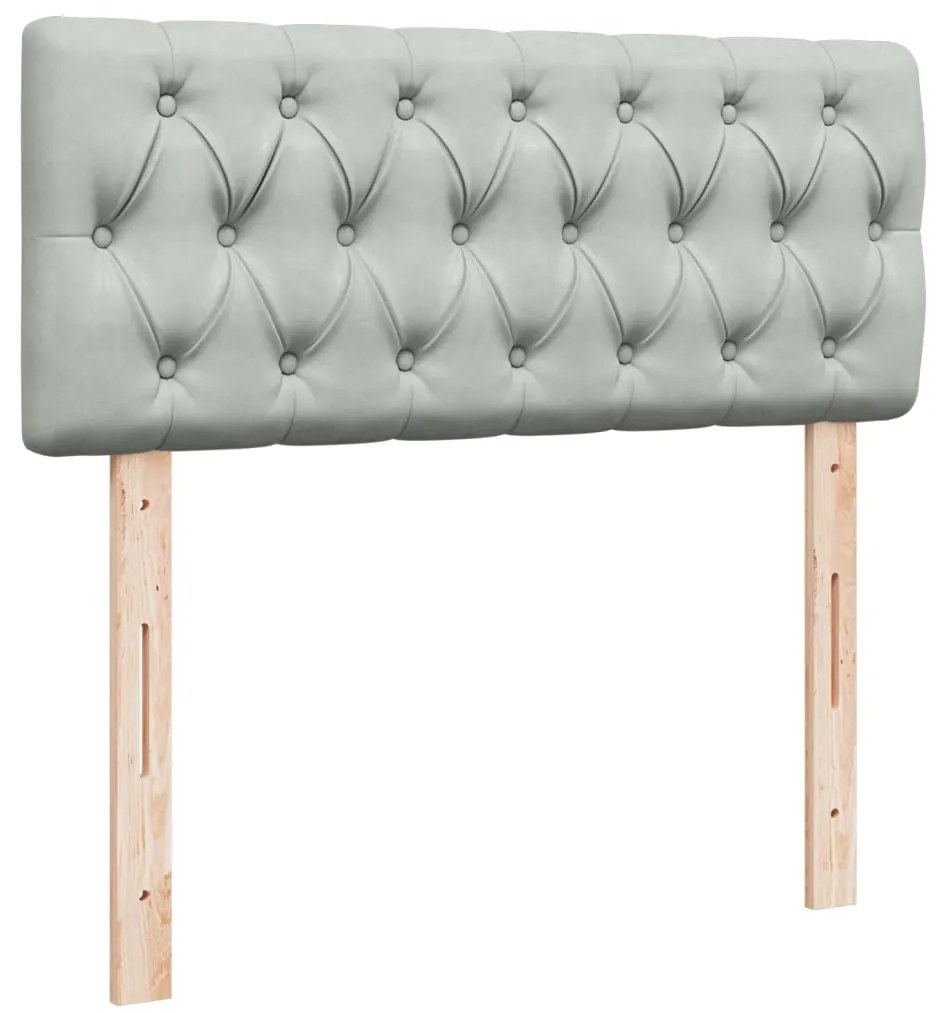 Cama boxspring com colchão 120x190 cm veludo cinzento-claro