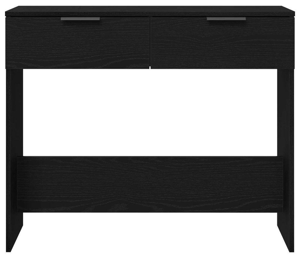 Mesa de Console vidaXL Preto Carvalho 90x36x75 cm Madeira de Engenhari