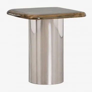 Mesa Auxiliar Quadrada 40x40 Cm Merieines Verde Exército Claro & ?50 Cm - Sklum