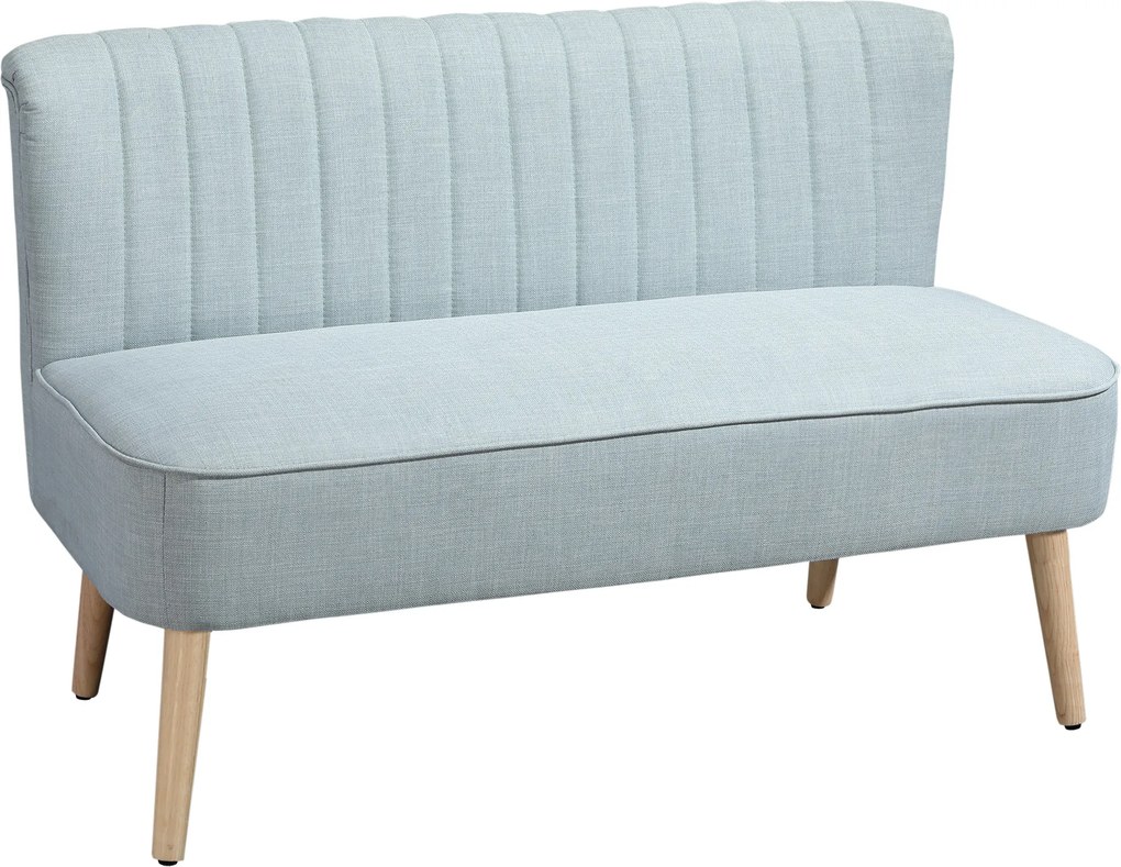 HOMCOM Sofá 2 lugares, estofamento macio, revestimento fácil de limpar, até 220 kg, 117 x 56,5 x 77 cm, Verde-claro | Aosom Portugal