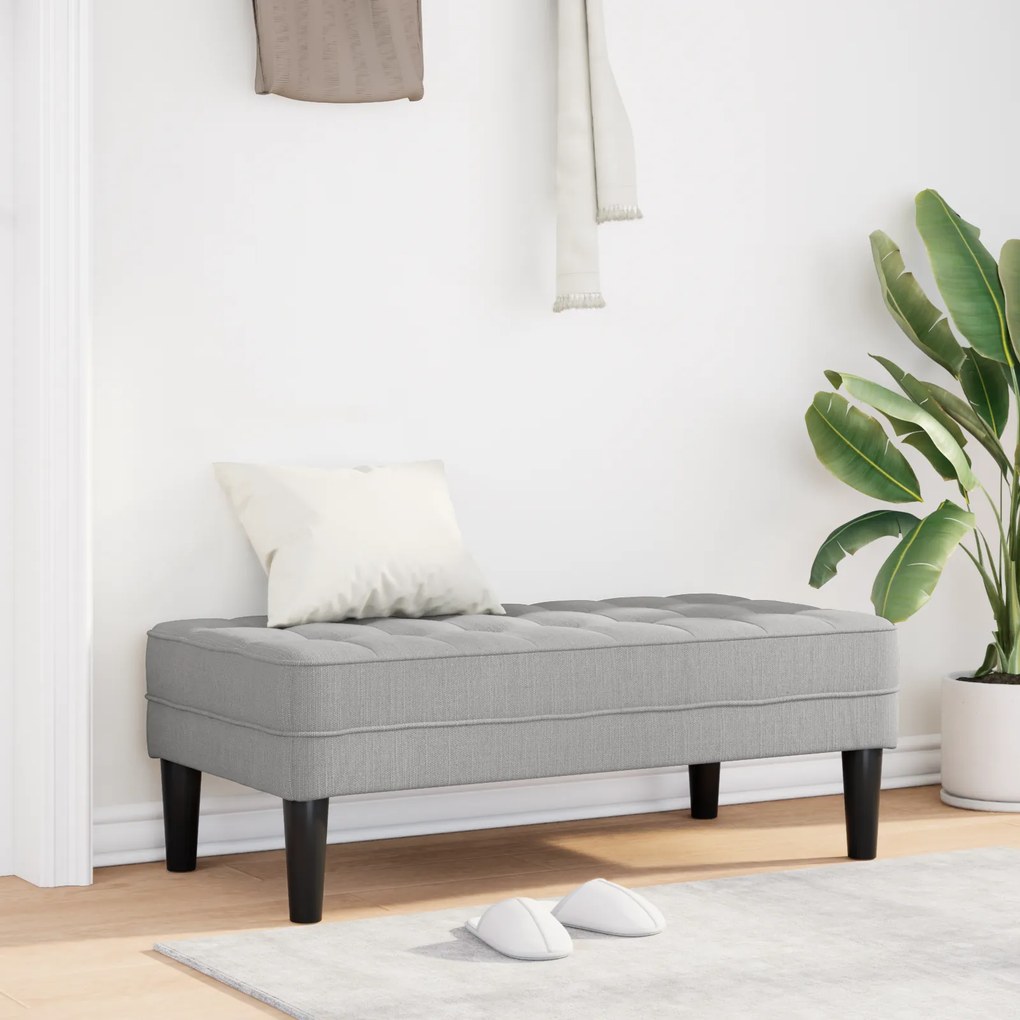 Banco vidaXL Cinza Nuvem 113x57x39 cm Tecido