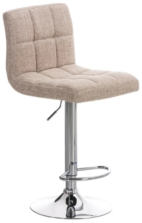 Banco de bar Peru em tecido 46 x 94-114 x 47 cm Creme
