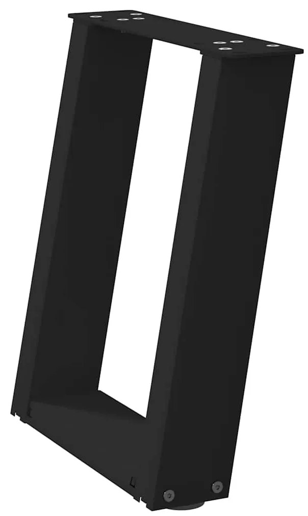 Pés para mesa de centro em formato de U, 2 peças, preto, 28x(42-43) cm