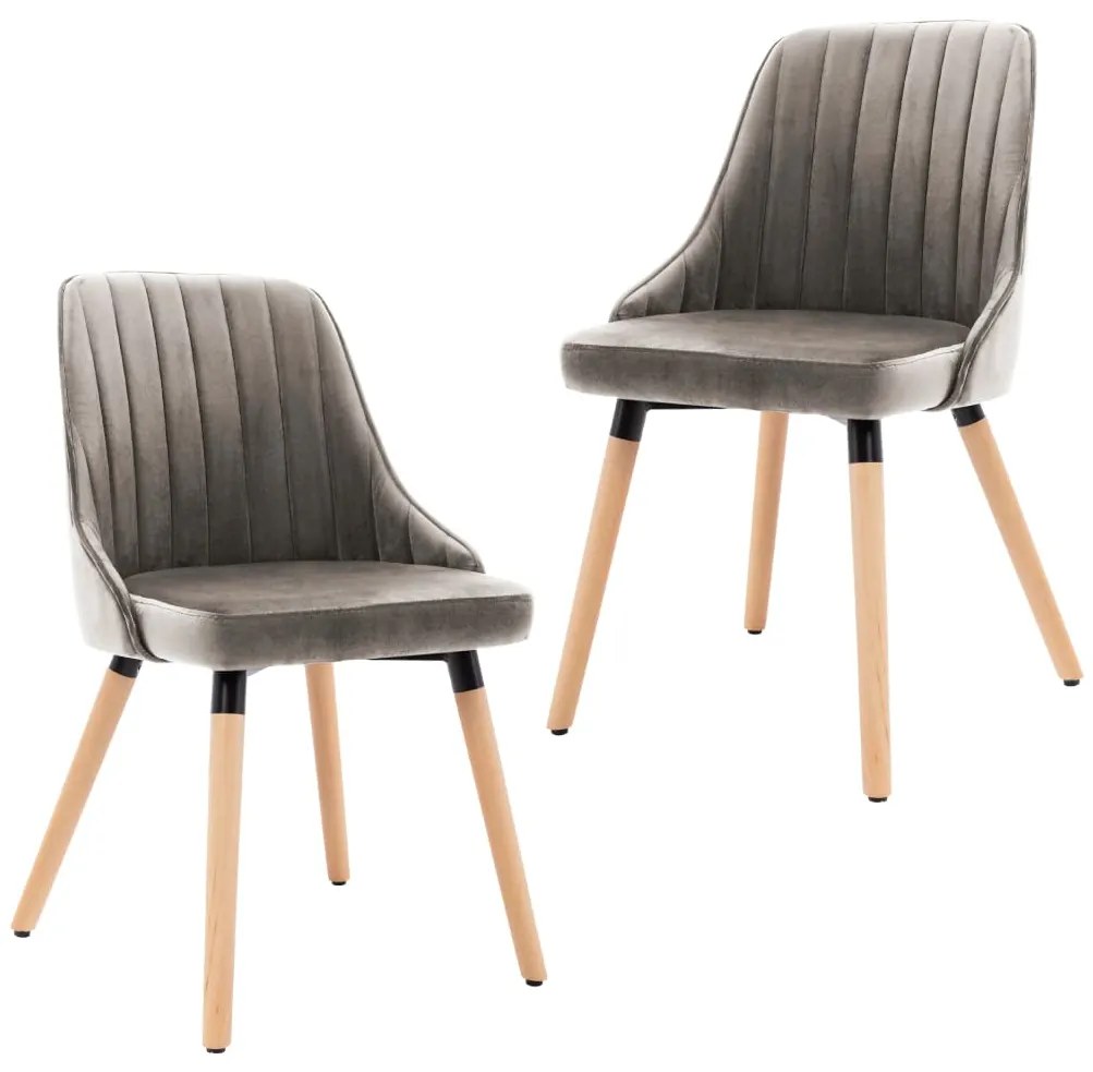 vidaXL Cadeiras de jantar 2 pcs veludo cinzento-claro