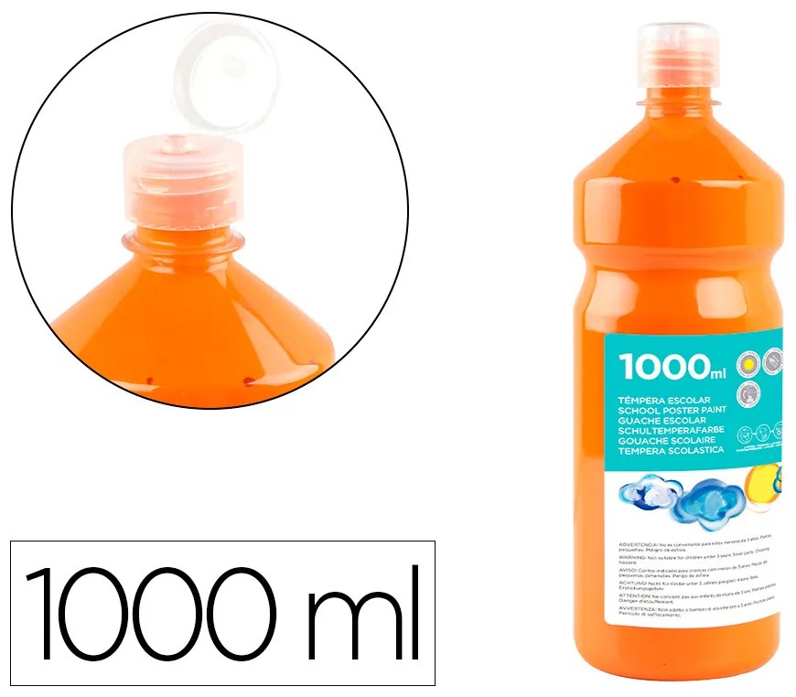 Guache Escolar 1000 Ml Laranja