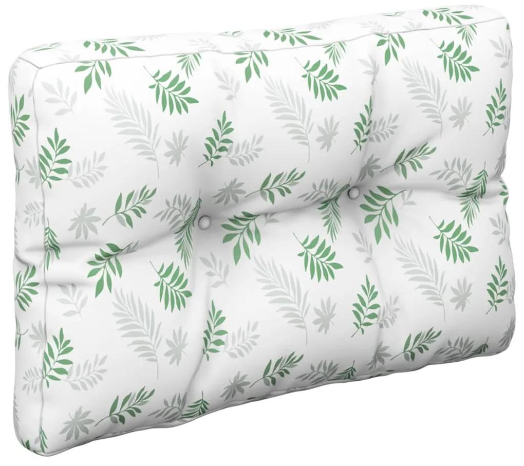 Almofadão para sofá de paletes 60x40x12 cm tecido padrão folhas