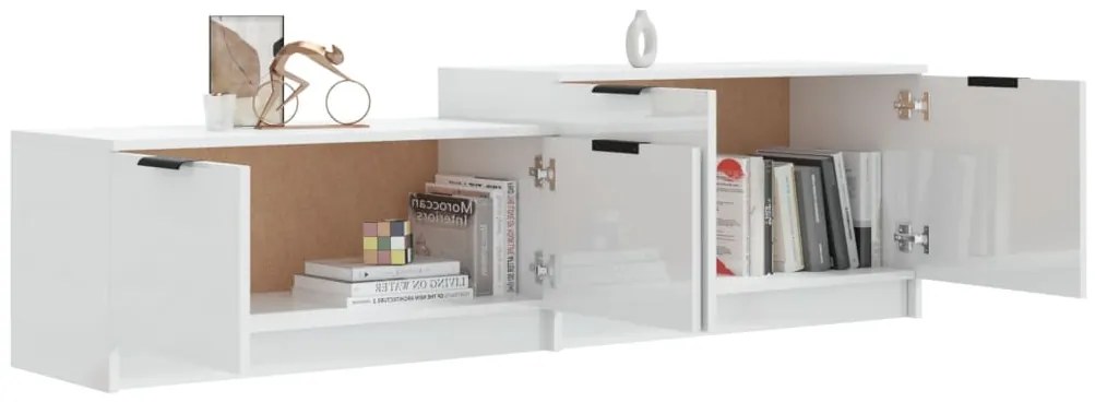 Móvel p/ TV 158,5x36x45cm derivados de madeira branco brilhante