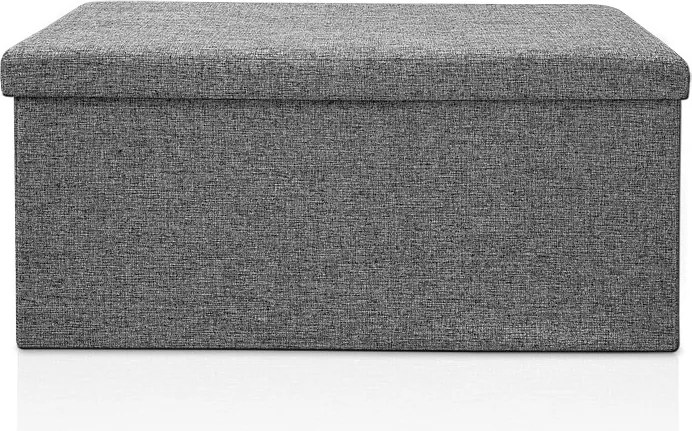 Banco dobrável com espaço de arrumação em MDF 80 x 40 x 40 cm Cinzento