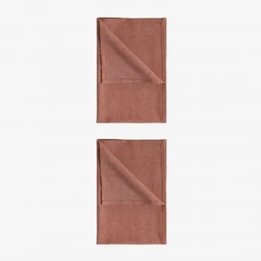 Conjunto De 2 Toalhas De Cozinha De Algodão Dasiel Terracota - Sklum