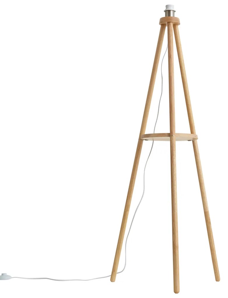 Candeeiro de pé tripé escandinavo madeira - Lou