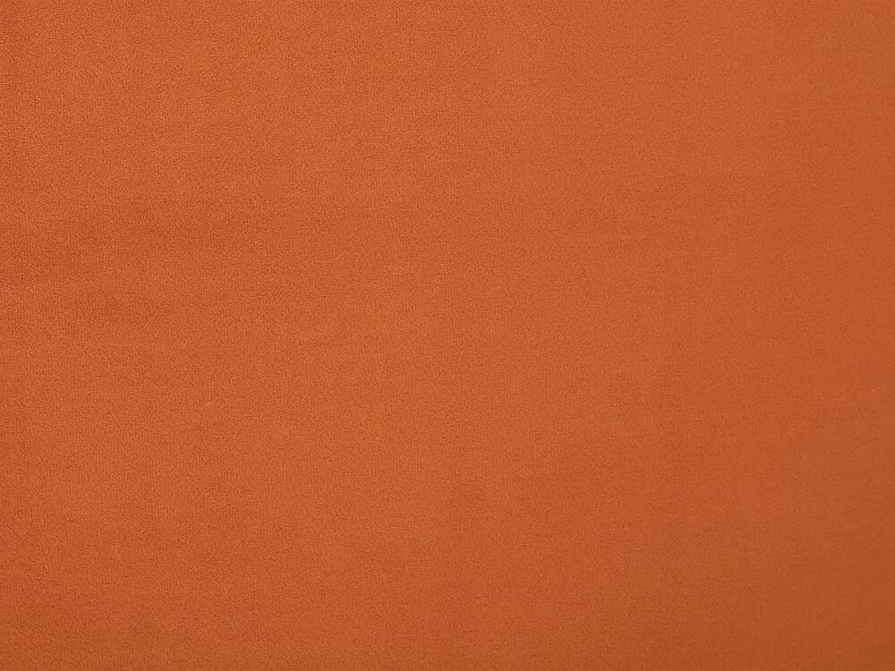 Cama de casal em veludo laranja 140 x 200 cm MELLE Beliani