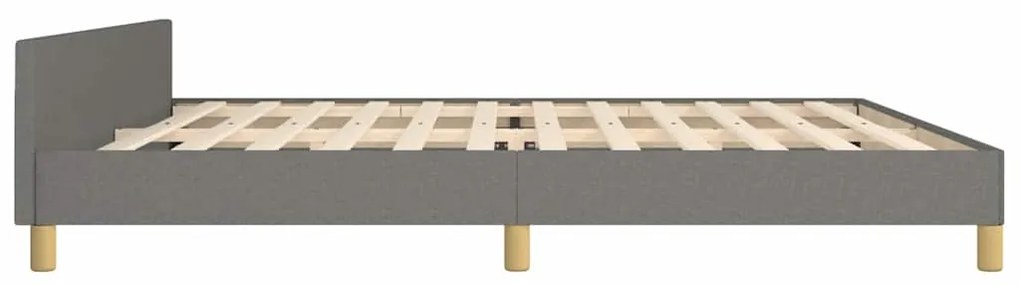 Estrutura de cama sem colchão 200x200 cm tecido cinzento-escuro