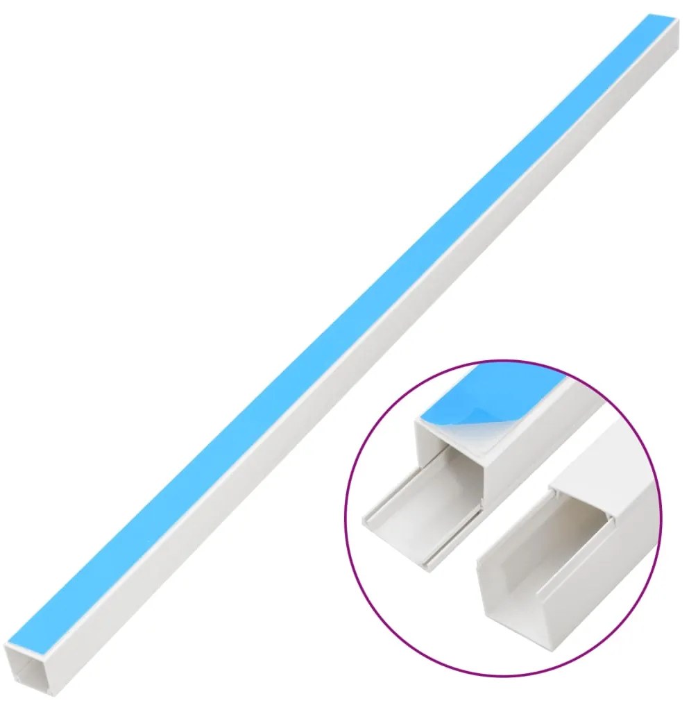 Calhas para cabos autoadesivas 10x10 mm 30 m PVC