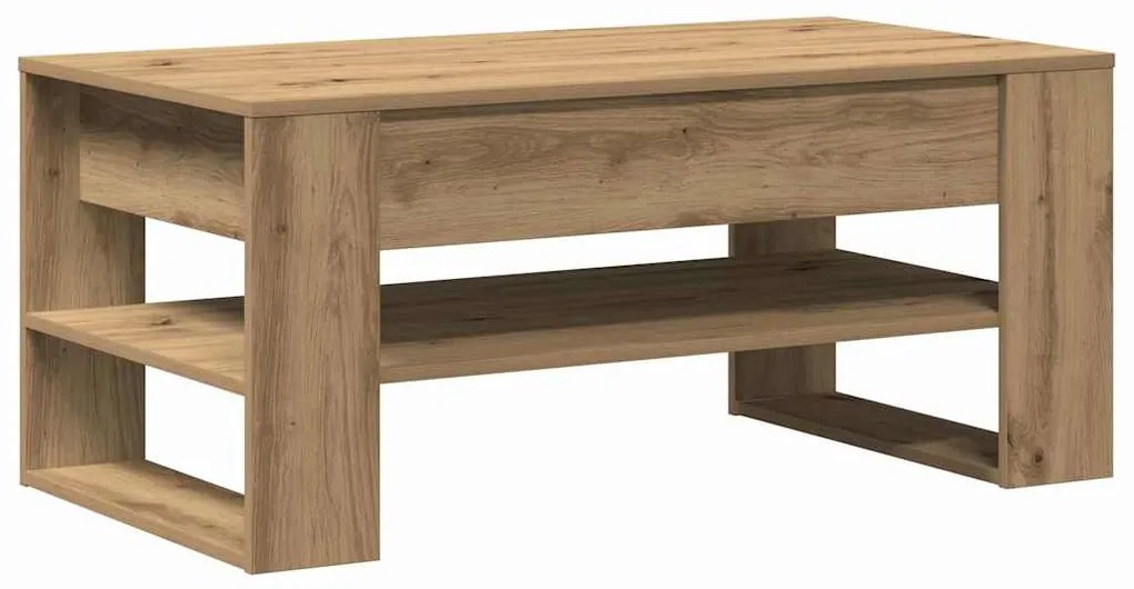 Mesa de centro vidaXL em Carvalho Artesanal 102x55x45 cm em Madeira de