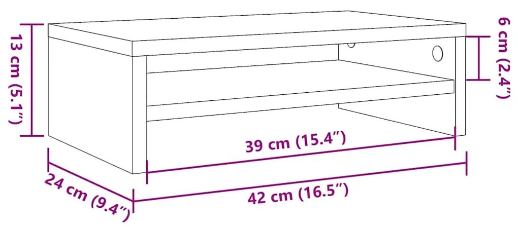 Suporte para monitor 42x24x13cm deriv. de madeira madeira velha