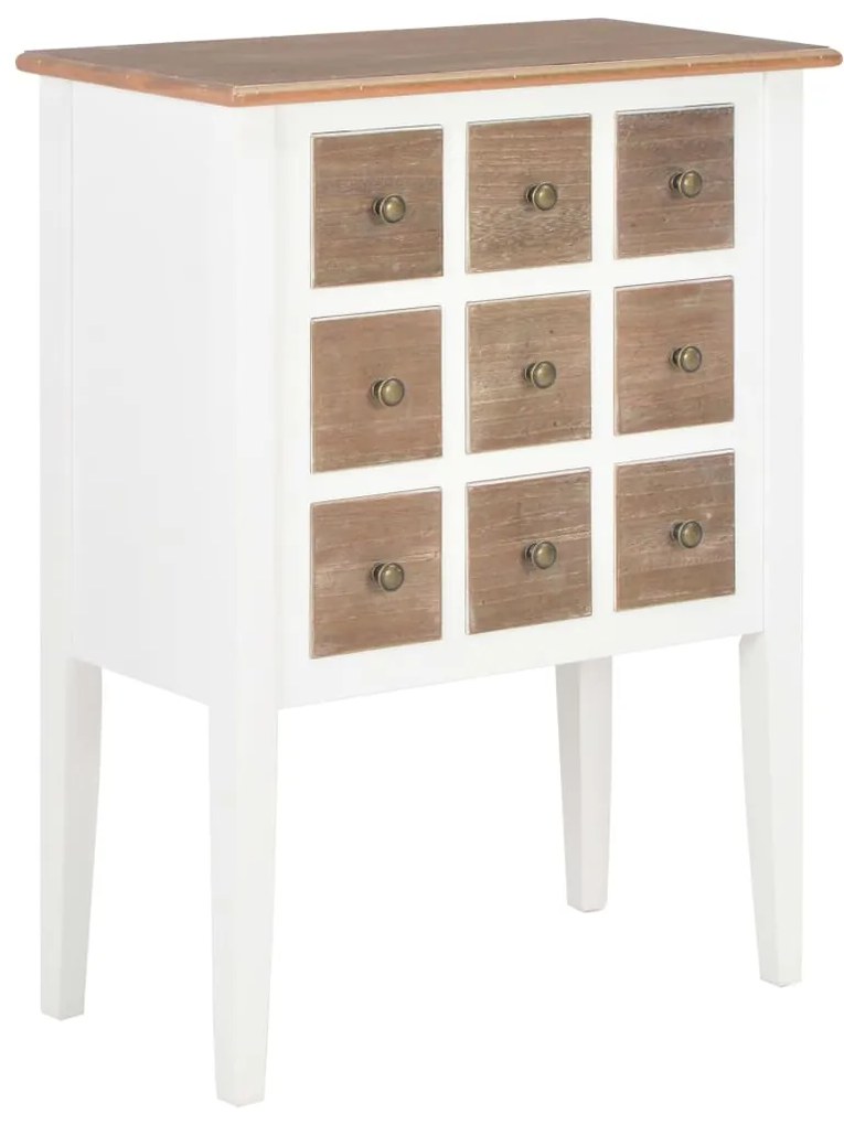 vidaXL Aparador 54x30x80 cm madeira maciça branco