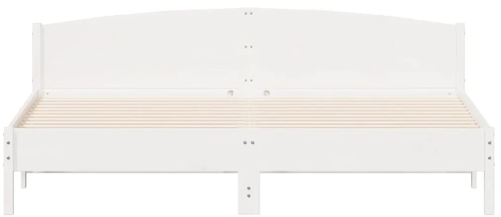 Cama sem colchão 180x200 cm madeira de pinho maciça branco