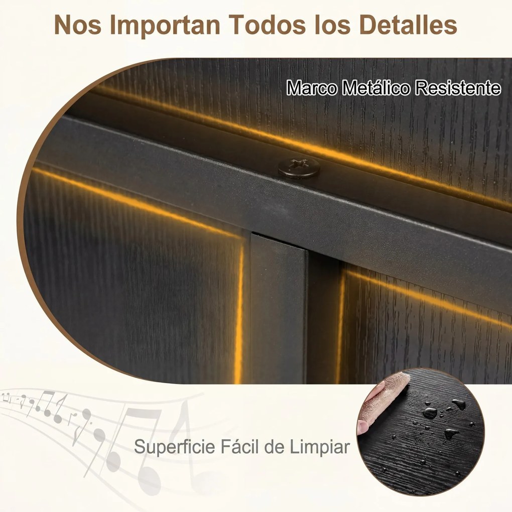 Móvel para gira-discos: estante para discos de vinil com pés ajustáveis 54 x 57 x 76,5 cm, em madeira preta, para a sala Preto