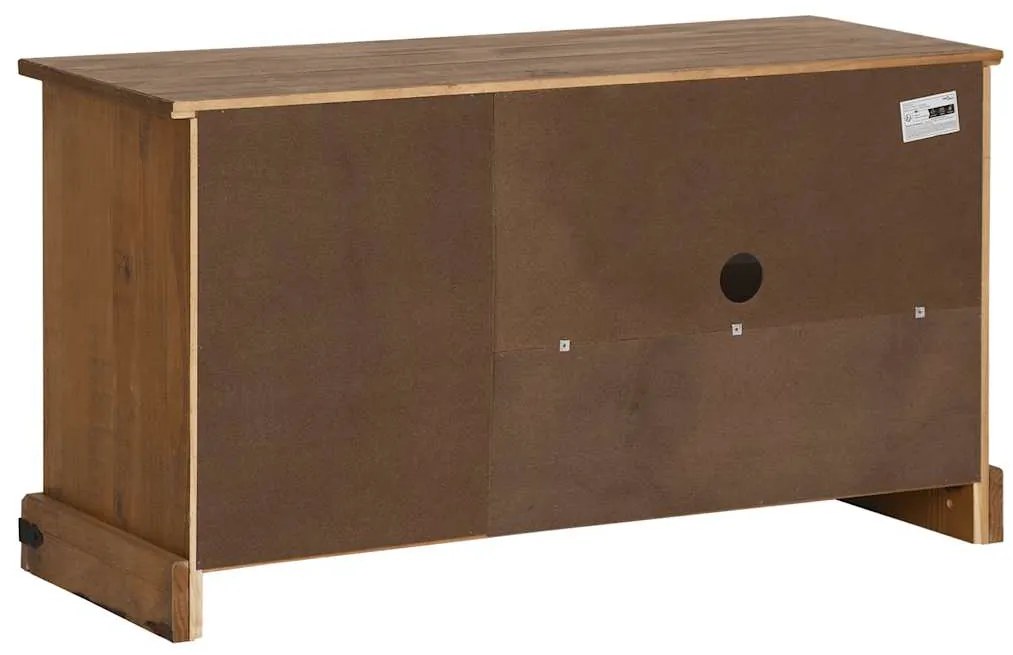 Armário para TV HALDEN com porta de correr Madeira maciça
