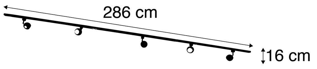LED Sistema de trilhos inteligente monofásico c/ 5 GU10 Wi-Fi pretos - Gissi Moderno